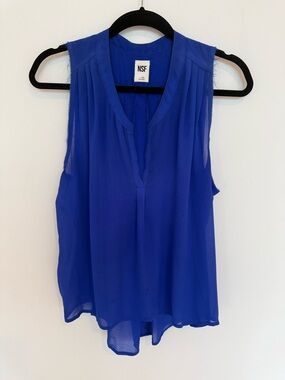 NSF Sleeveless Silk Tank in Royal Blue size M